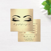 Cadeaubon Sepia Gold Glitter Lashes Makeup Vierkante Visitekaartjes (Bureau)