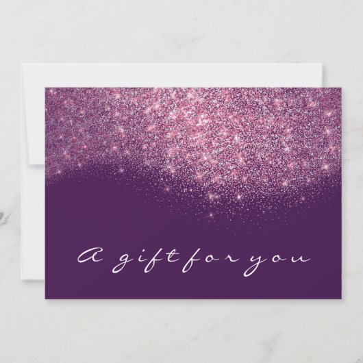 Cadeaubon Sepia Gold Glitter Paars Roze (Voorkant)