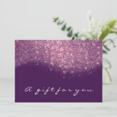Cadeaubon Sepia Gold Glitter Paars Roze (Staand voorkant)