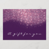 Cadeaubon Sepia Gold Glitter Paars Roze (Voorkant)