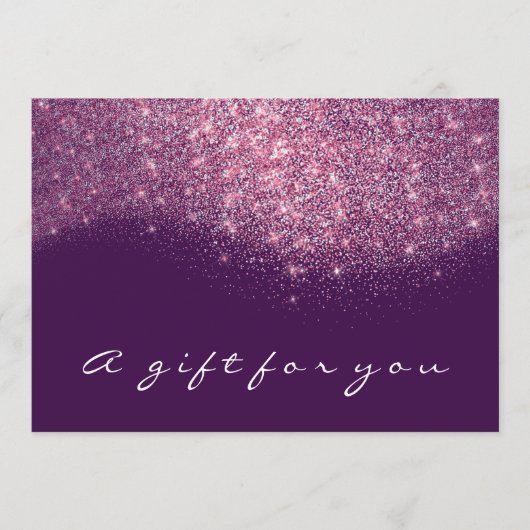 Cadeaubon Sepia Gold Glitter Paars Roze (Voorkant)