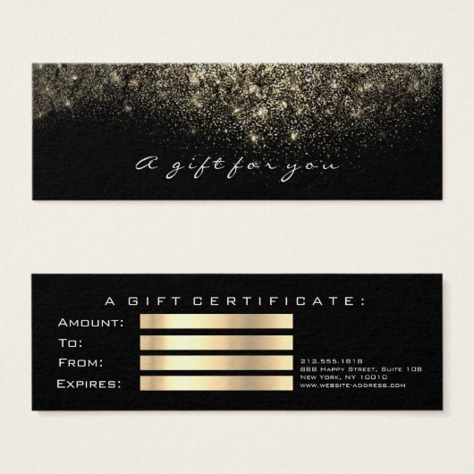 Cadeaubon Sepia Gold Lashes Makeup Mini Visitekaartjes (Voorkant /achterkant)