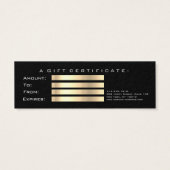 Cadeaubon Sepia Gold Lashes Makeup Mini Visitekaartjes (Achterkant)