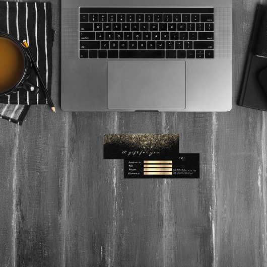 Cadeaubon Sepia Gold Lashes Makeup Mini Visitekaartjes