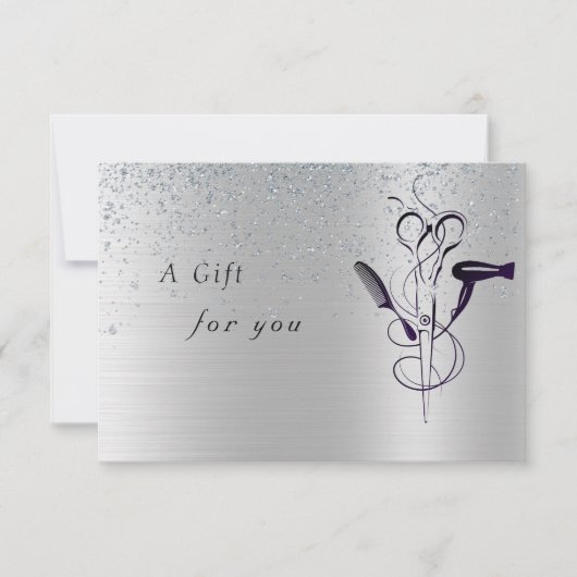 Cadeaubon Silver Glitter Beauty Salon (Voorkant)