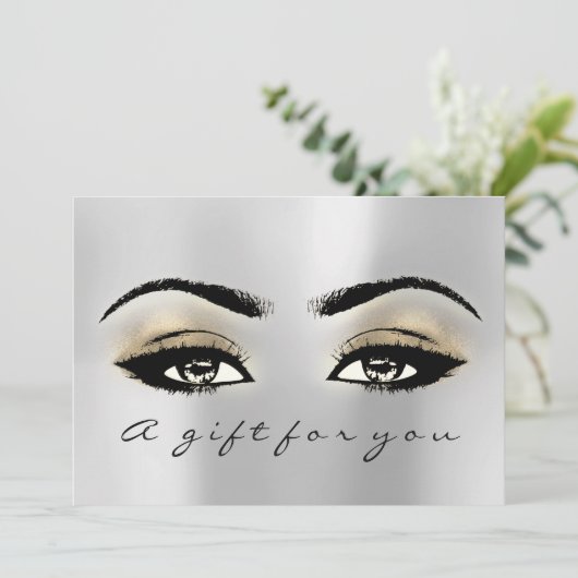 Cadeaubon Silver Gold Lash Beauty Makeup (Staand voorkant)