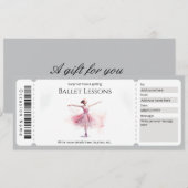 Cadeaubon sjabloon balletles kaart (Voorkant / Achterkant)