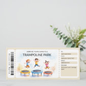 Cadeaubon sjabloon voor trampolinepark kaart (Staand voorkant)