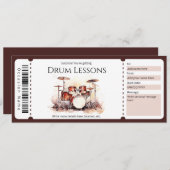 Cadeaubon sjabloon voor verrassende drumlessen kaart (Voorkant / Achterkant)