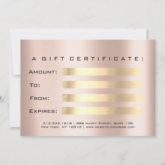 Cadeaubon Skinn Lux Gold Lash Beauty Makeup (Achterkant)