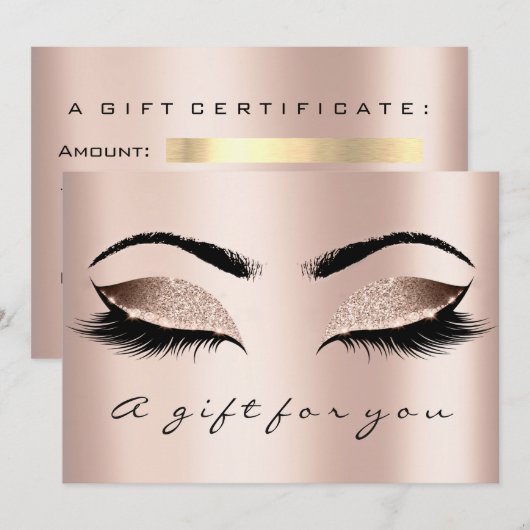 Cadeaubon Skinn Lux Gold Lash Beauty Makeup (Voorkant / Achterkant)