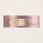 Cadeaubon Small Lashes Makeup Sparkly Mauve Mini Visitekaartjes (Achterkant)