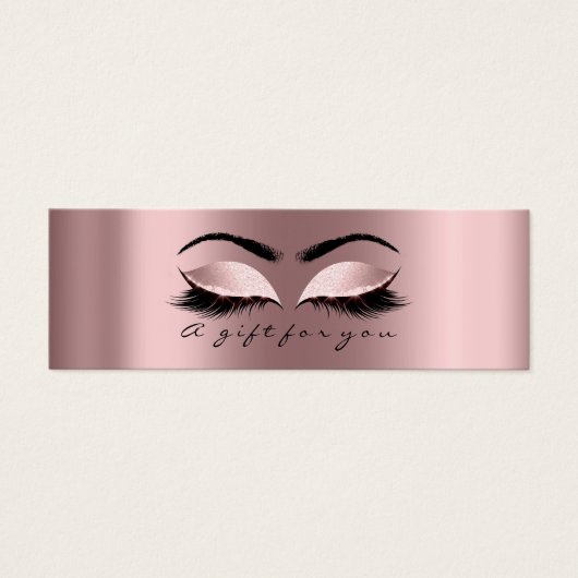 Cadeaubon Small Lashes Makeup Sparkly Mauve Mini Visitekaartjes (Voorkant)