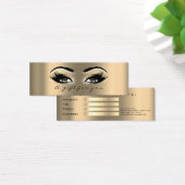 Cadeaubon Small Sepia Gold Lashes Makeup Mini Visitekaartjes (Bureau)