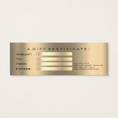 Cadeaubon Small Sepia Gold Lashes Makeup Mini Visitekaartjes (Achterkant)