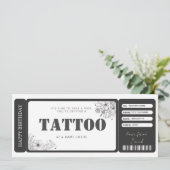 Cadeaubon Tattoo Ticket Kaart (Staand voorkant)