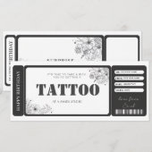 Cadeaubon Tattoo Ticket Kaart (Voorkant / Achterkant)