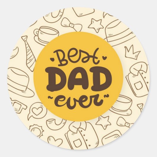 Cadeaubon Vaderdag Ronde Sticker (Voorkant)