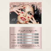Cadeaubon Vakantie grijze make-upfoto Visitekaartje (Voorkant /achterkant)