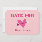 Cadeaubon Valentijn Eigen elegant chic "Date Coupo Feestdagenkaart (Voorkant)