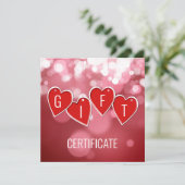 Cadeaubon Valentijnsdag Love Red Hearts (Staand voorkant)