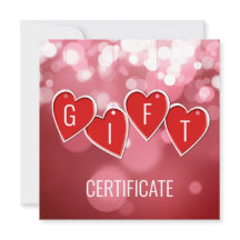 Cadeaubon Valentijnsdag Love Red Hearts