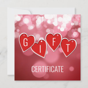 Cadeaubon Valentijnsdag Love Red Hearts