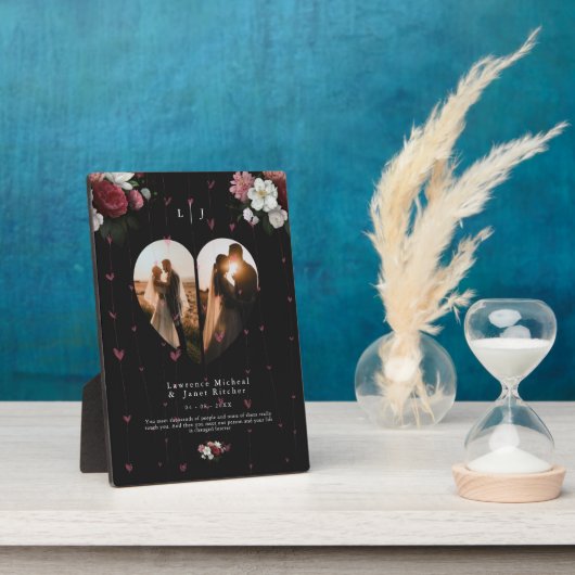 Cadeaubon Valentijnsdag voor zwart Floral Fotoplaat (Zijkant)