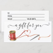 Cadeaubon Veranderingen Naaien Kleermaakster (Voorkant / Achterkant)