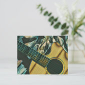 Cadeaubon verjaardag gitarist vintage briefkaart (Staand voorkant)