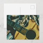 Cadeaubon verjaardag gitarist vintage briefkaart (Voorkant / Achterkant)