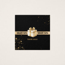 Cadeaubon verkoop 50% zwart goud glitter