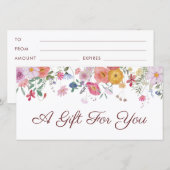 Cadeaubon verse wilde bloemen (Voorkant / Achterkant)