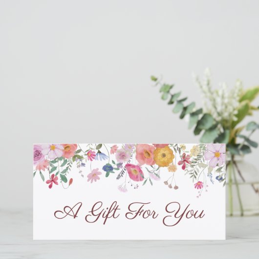 Cadeaubon verse wilde bloemen (Staand voorkant)