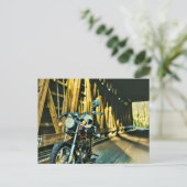 Cadeaubon vintage motorfiets briefkaart (Staand voorkant)