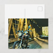 Cadeaubon vintage motorfiets briefkaart (Voorkant / Achterkant)