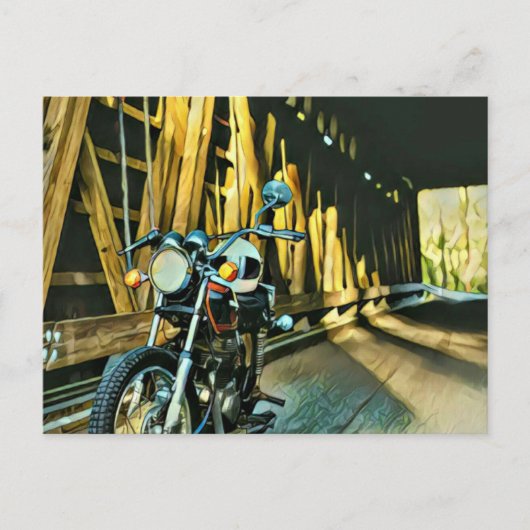 Cadeaubon vintage motorfiets briefkaart (Voorkant)