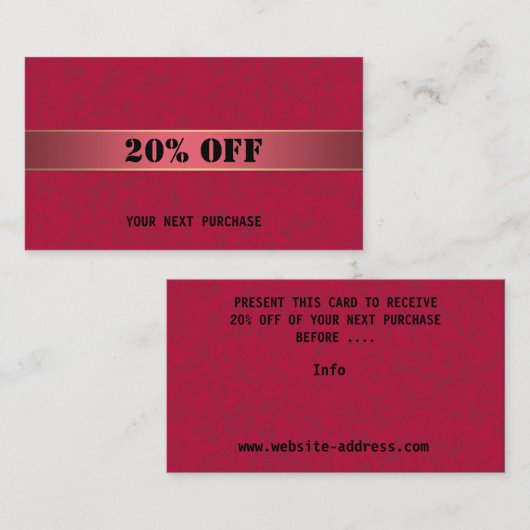 Cadeaubon Visitekaartje (Voorkant / Achterkant)