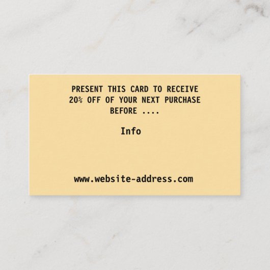 Cadeaubon Visitekaartje (Achterkant)