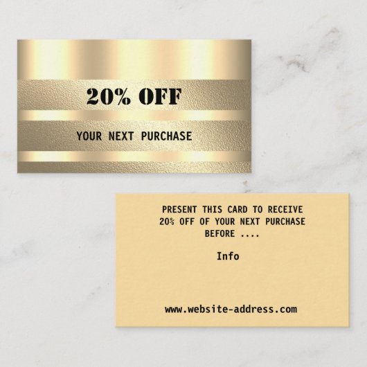 Cadeaubon Visitekaartje (Voorkant / Achterkant)