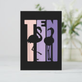Cadeaubon voor 10e verjaardag I Flamingo I 10 jaar Kaart (Staand voorkant)