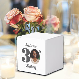 Cadeaubon voor 30e verjaardagsfeest met foto  bedankdoosjes