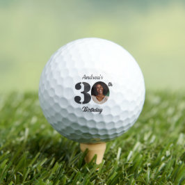Cadeaubon voor 30e verjaardagsfeest met foto golfballen