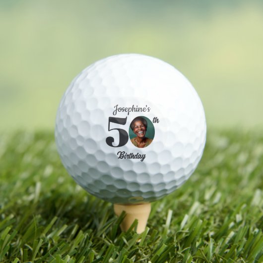 Cadeaubon voor 50ste verjaardagsfeest met foto golfballen (Insitu Shirt)