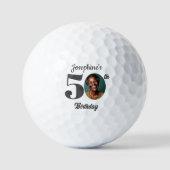 Cadeaubon voor 50ste verjaardagsfeest met foto golfballen (Voorkant)