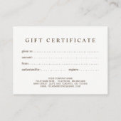 Cadeaubon voor aangepast ontwerp kortingskaartje (Achterkant)