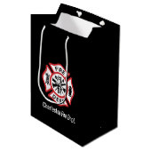 Cadeaubon voor aangepaste brandweer medium cadeauzakje (Voorkant Gekanteld)