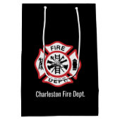 Cadeaubon voor aangepaste brandweer medium cadeauzakje (Achterkant)