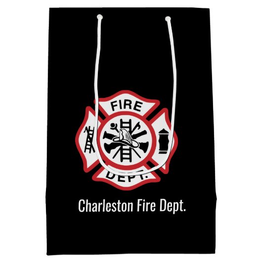 Cadeaubon voor aangepaste brandweer medium cadeauzakje (Achterkant)