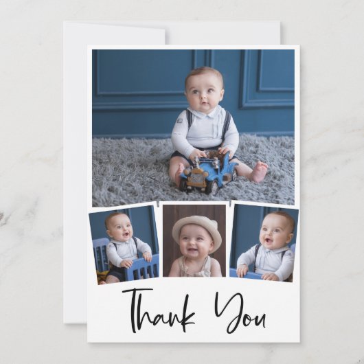 Cadeaubon voor babyshower foto | Moderne collage Bedankkaart (Voorkant)